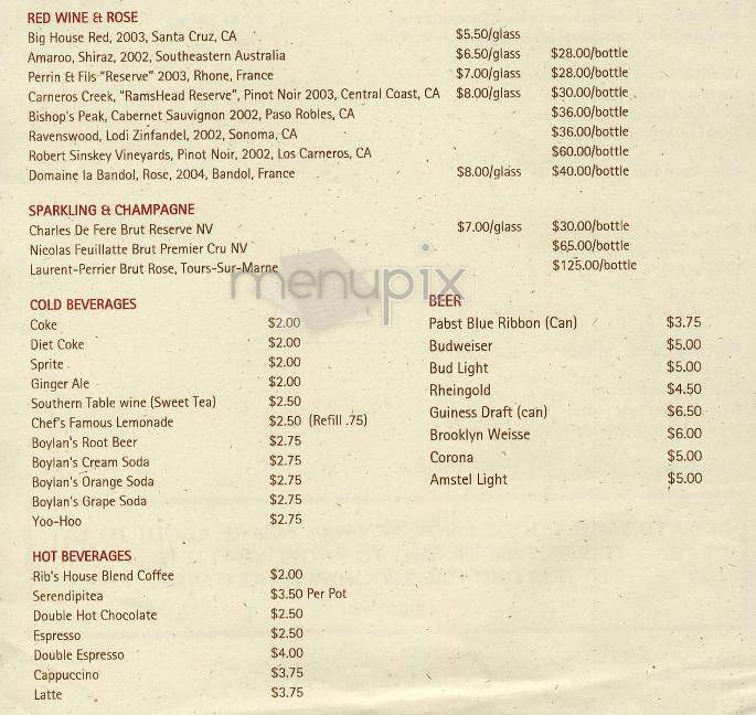 Rib - New York, NY menu_pic