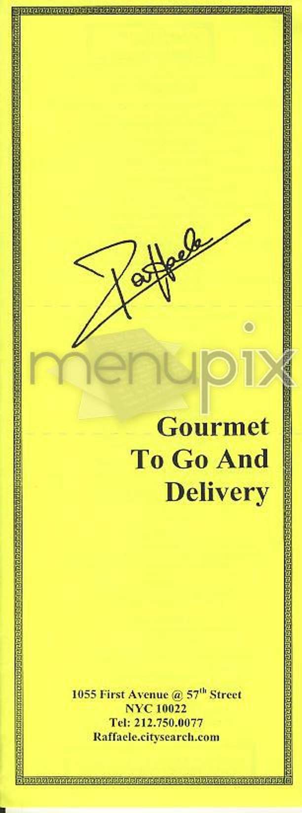 Raffaele - New York, NY menu_pic