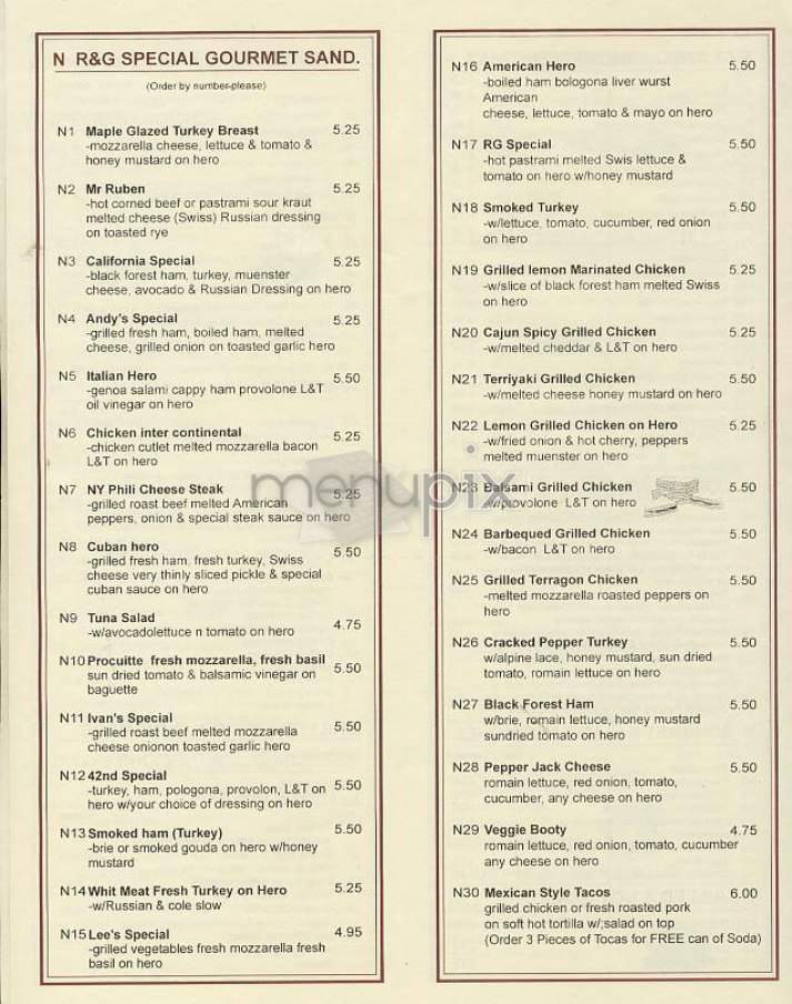 Rainbow Gourmet Deli - New York, NY menu_pic