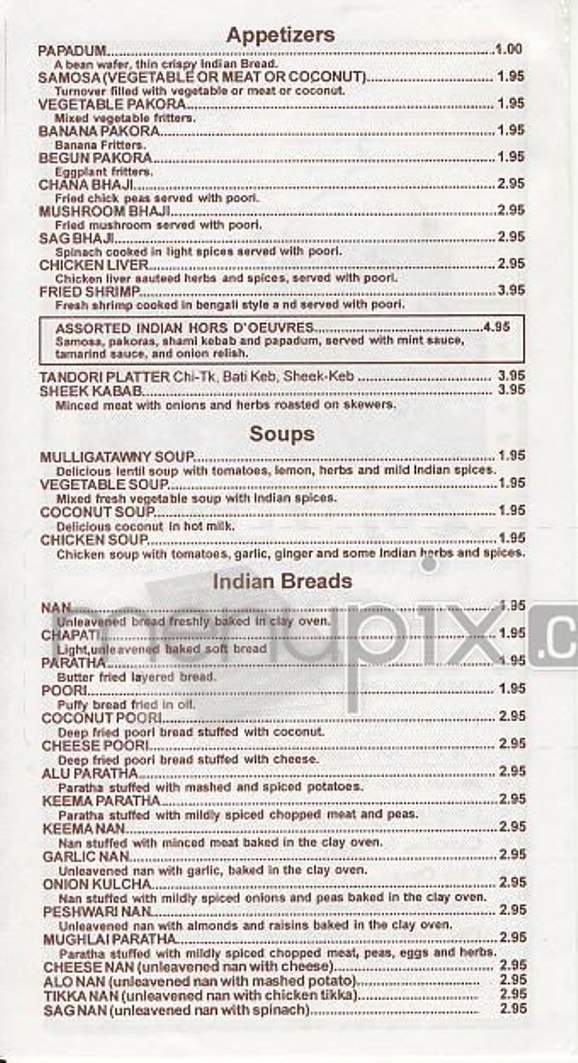Raj Mahal - New York, NY menu_pic