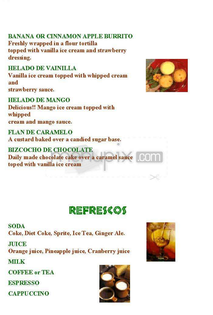 Rancho Cafe - New York, NY menu_pic