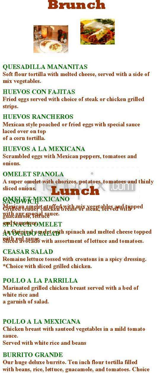 Rancho Cafe - New York, NY menu_pic