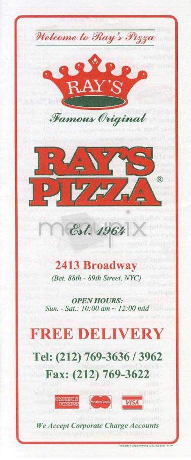 /302629/Famous-Original-Rays-Pizza-New-York-NY - New York, NY