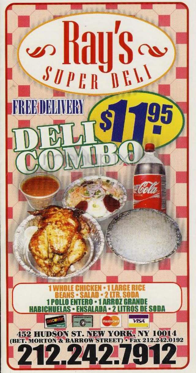 Ray's Super Deli - New York, NY menu_pic