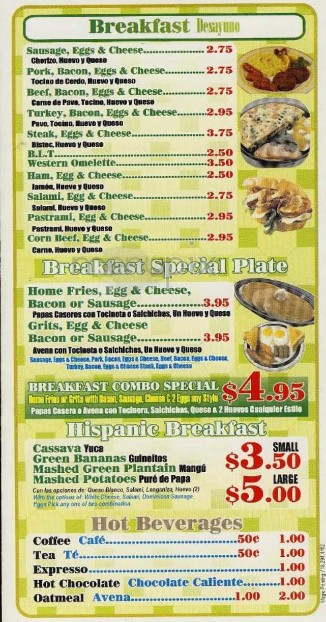 Ray's Super Deli - New York, NY menu_pic