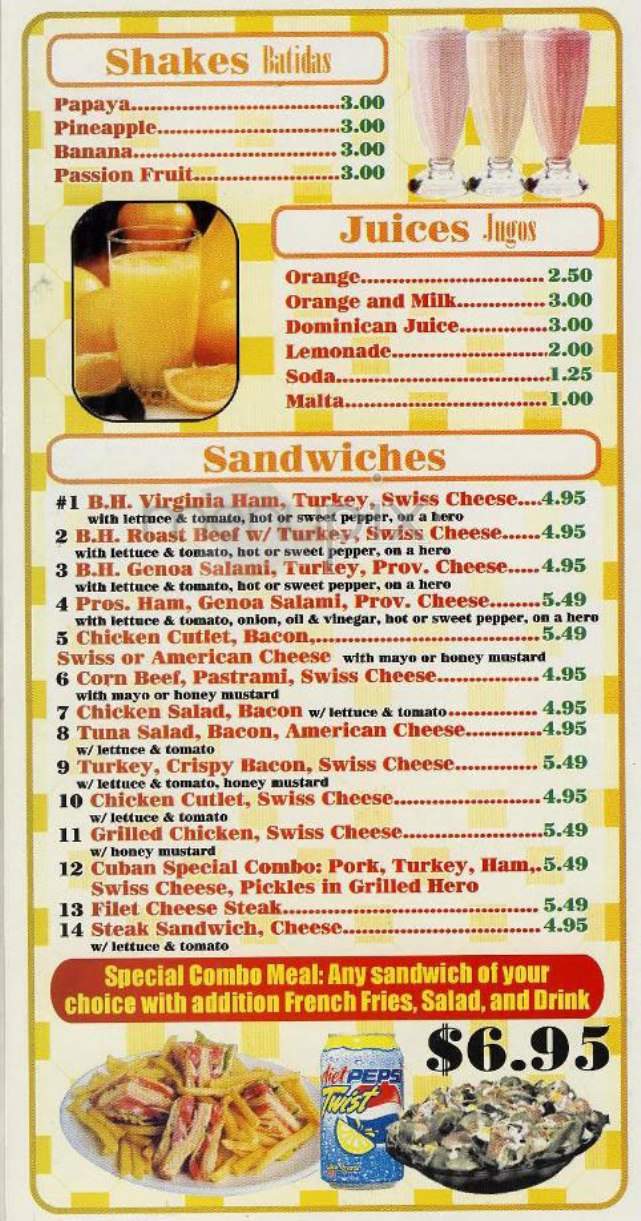 Ray's Super Deli - New York, NY menu_pic
