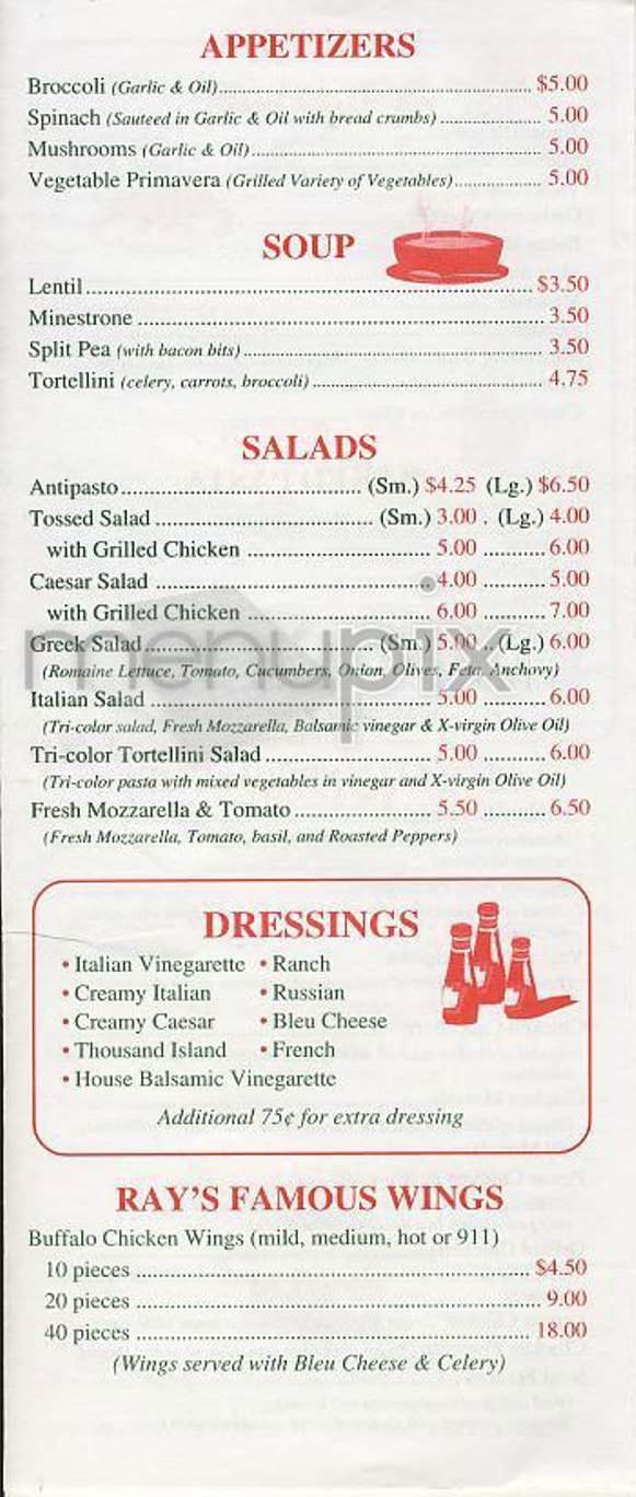 Famous Original Ray's Pizza - New York, NY menu_pic