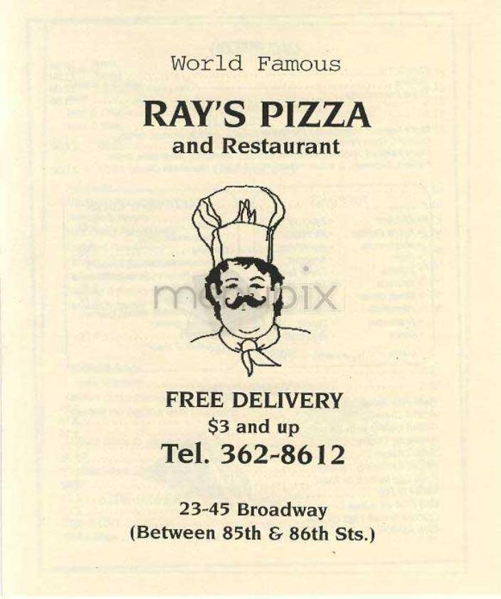 Ray's Pizza - New York, NY menu_pic
