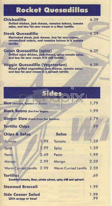 Rocket Wrapps - New York, NY menu_pic