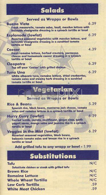 Rocket Wrapps - New York, NY menu_pic