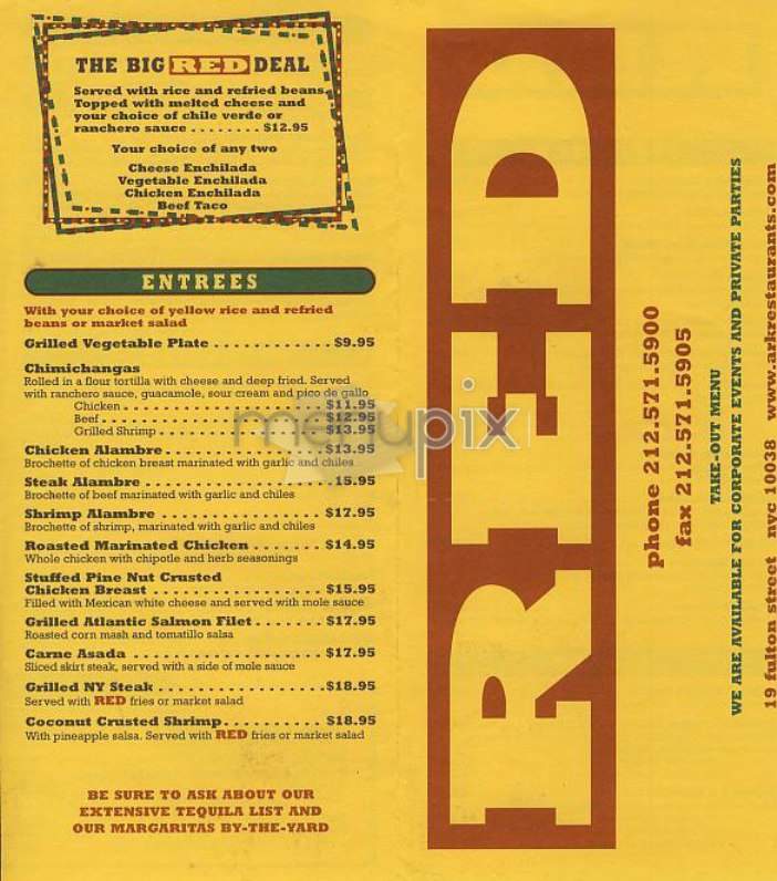 Red - New York, NY menu_pic