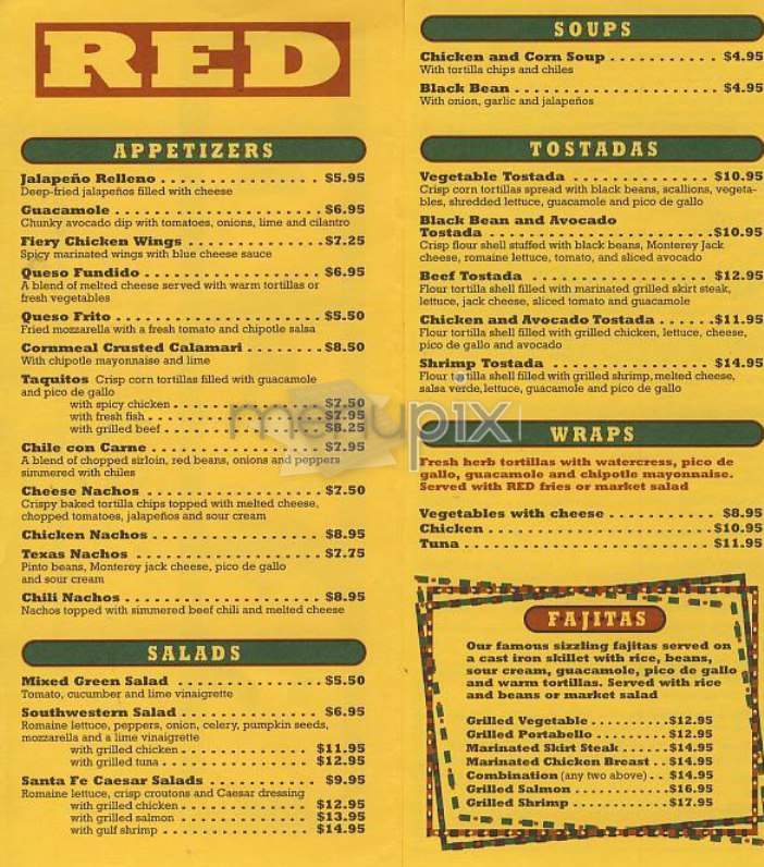 Red - New York, NY menu_pic