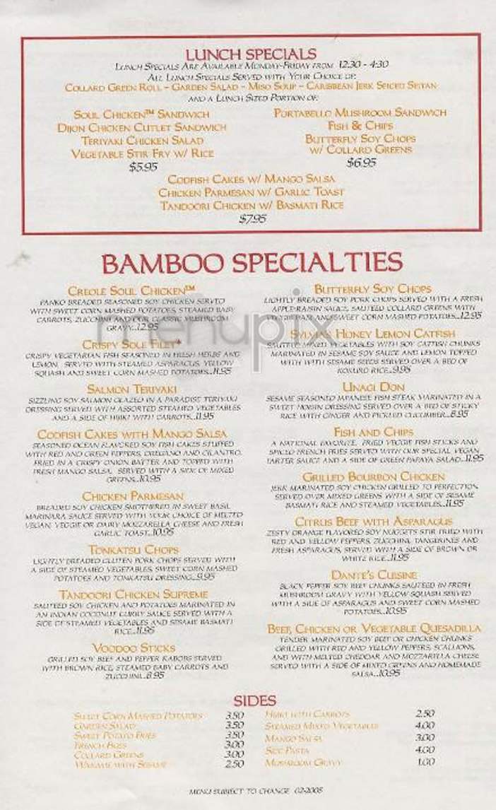 Red Bamboo - New York, NY menu_pic