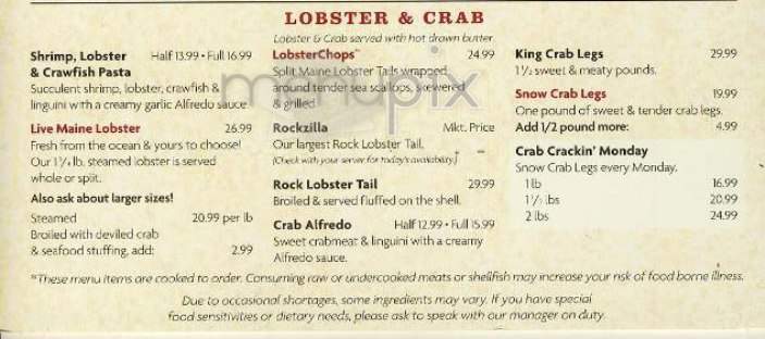 Red Lobster - New York, NY menu_pic