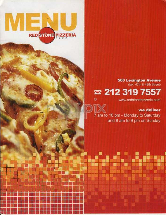 Red Stone Pizzeria - New York, NY menu_pic