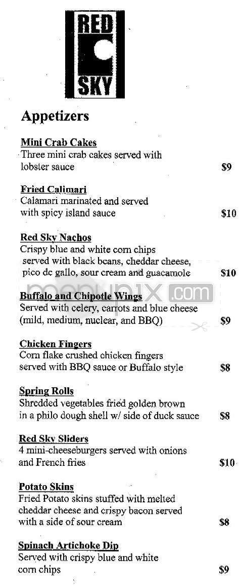 Red Sky - New York, NY menu_pic