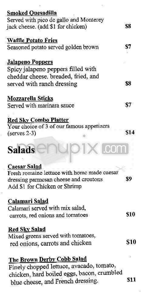 Red Sky - New York, NY menu_pic