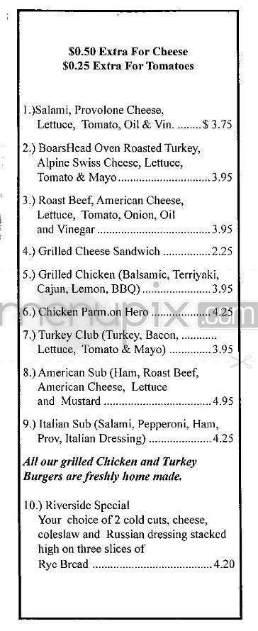 Riverside Deli - Hoboken, NJ menu_pic