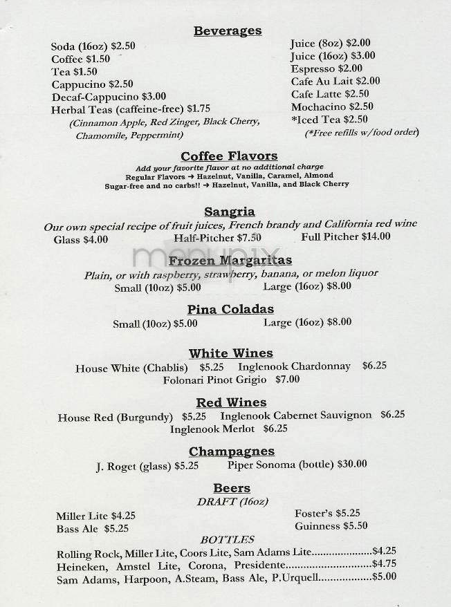 Riviera Cafe - New York, NY menu_pic