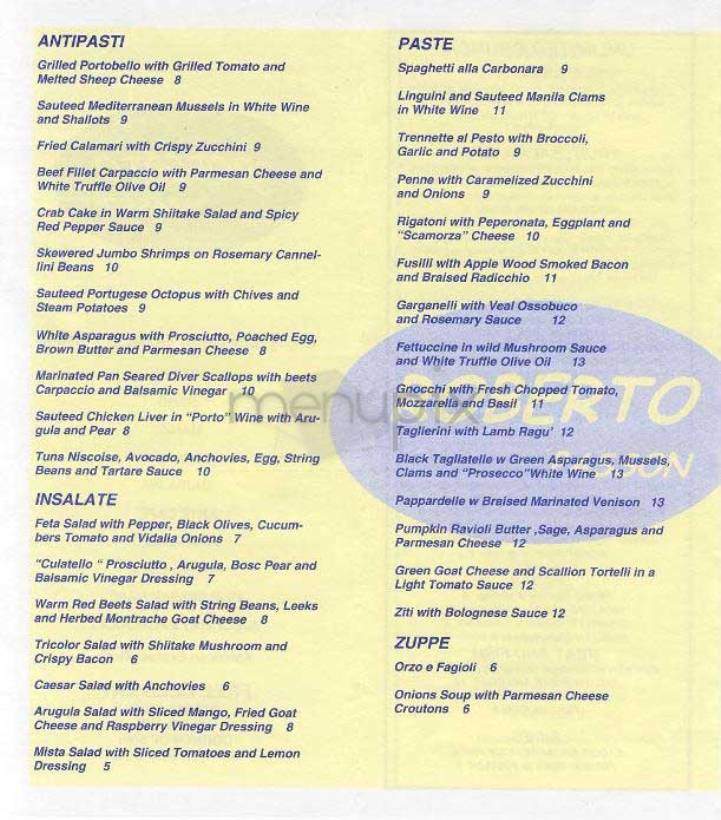 Roberto Passon - New York, NY menu_pic