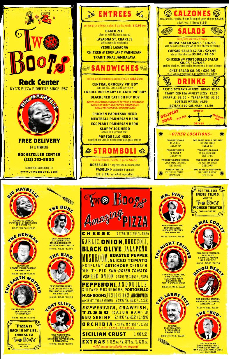 Two Boots - New York, NY menu_pic