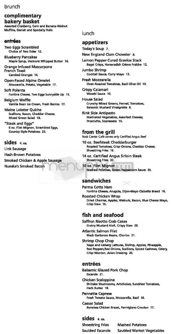Rock Center Cafe - New York, NY menu_pic