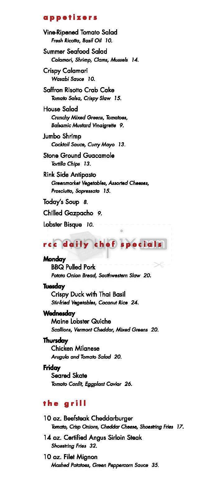 Rock Center Cafe - New York, NY menu_pic
