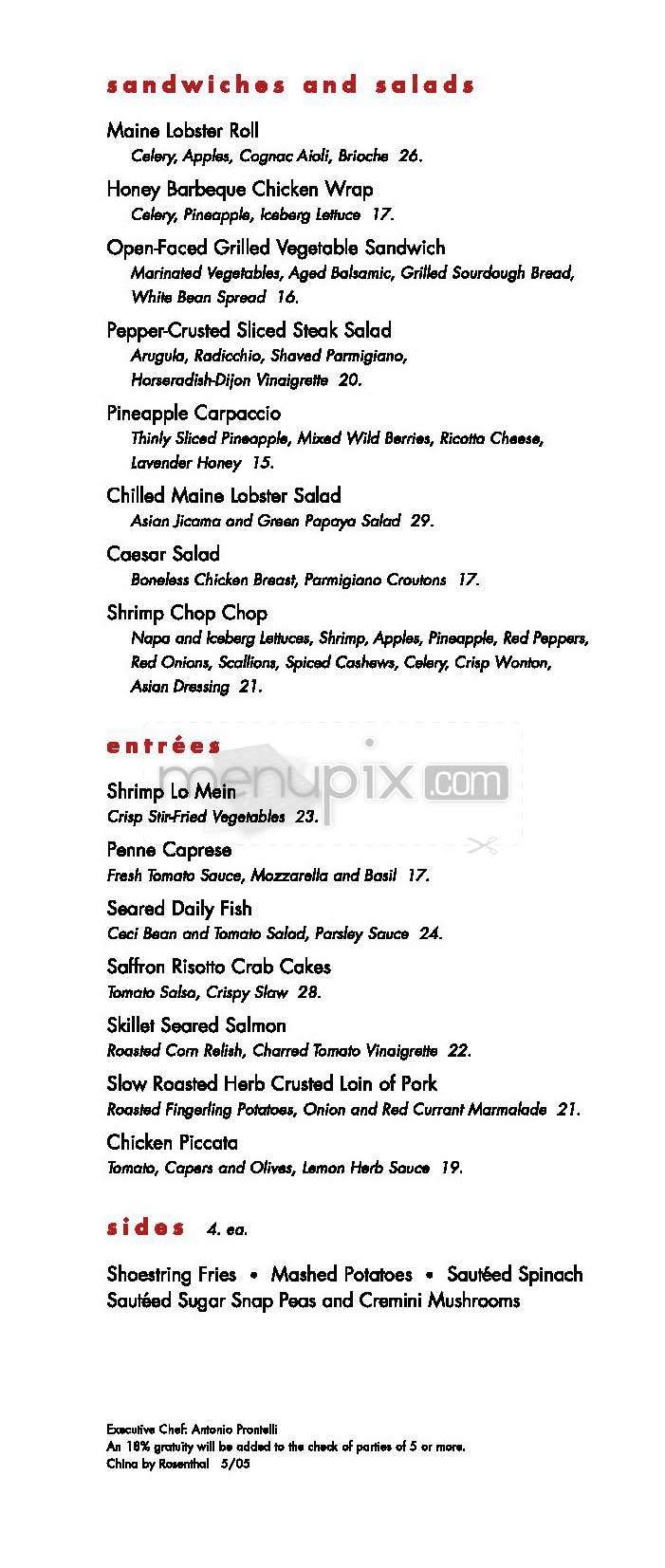 Rock Center Cafe - New York, NY menu_pic