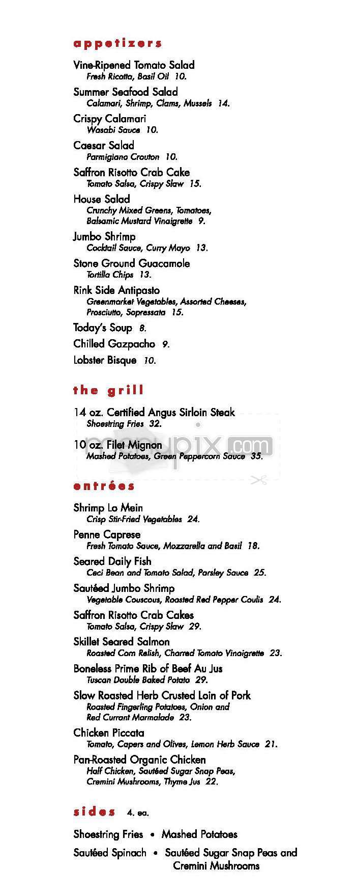 Rock Center Cafe - New York, NY menu_pic
