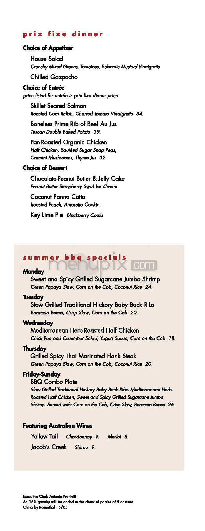 Rock Center Cafe - New York, NY menu_pic