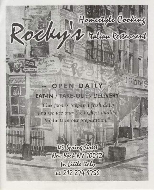 Rocky's - New York, NY menu_pic