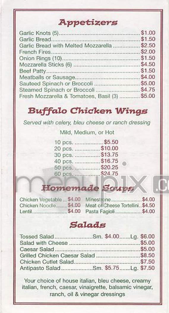 Rocky's Pizzeria - New York, NY menu_pic