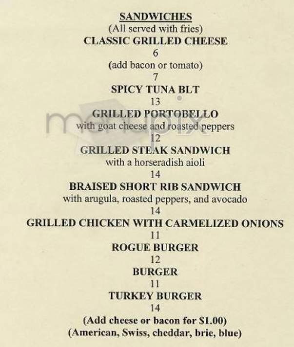 Rogue - New York, NY menu_pic