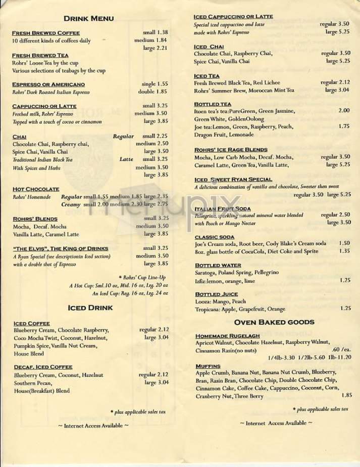 M. Rohrs' House Of Fine Teas - New York, NY menu_pic