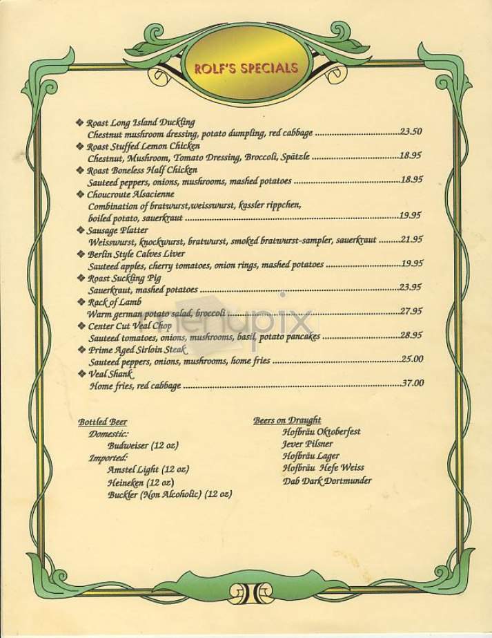 Rolf's - New York, NY menu_pic