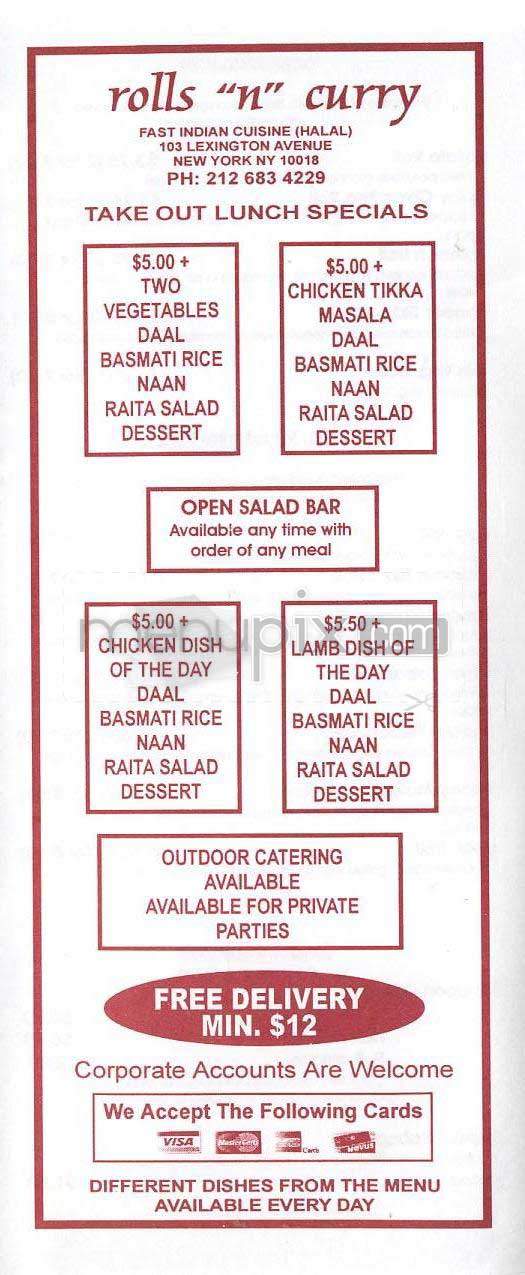 Rolls 'n' Curry - New York, NY menu_pic