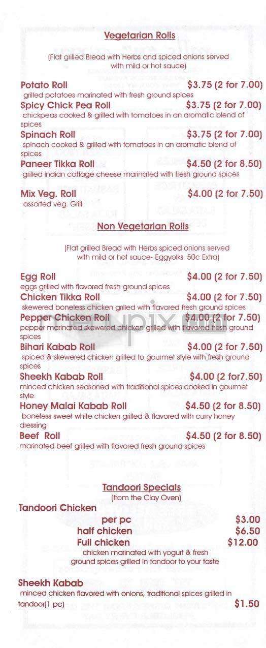 Rolls 'n' Curry - New York, NY menu_pic