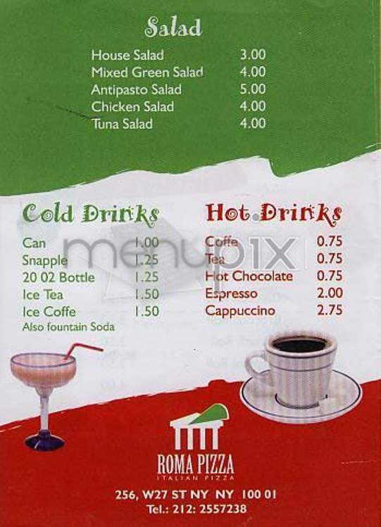 Roma Pizza - New York, NY menu_pic