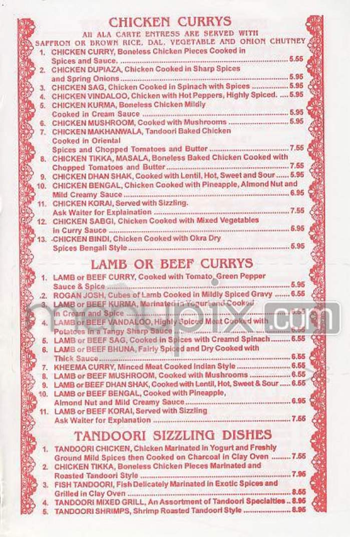 Rose of India - New York, NY menu_pic