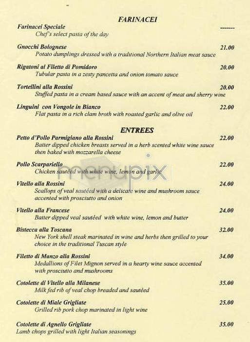 Rossini's - New York, NY menu_pic