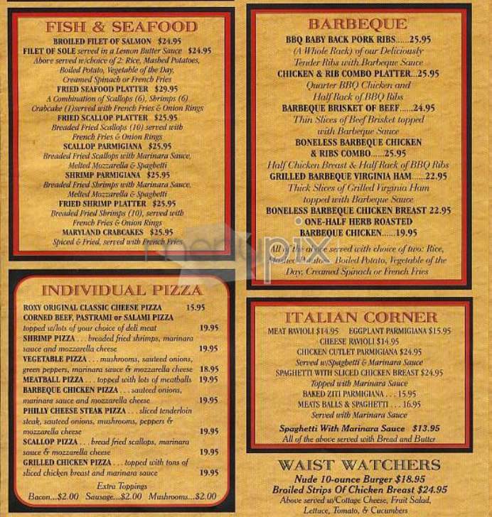 Roxy Delicatessen - New York, NY menu_pic