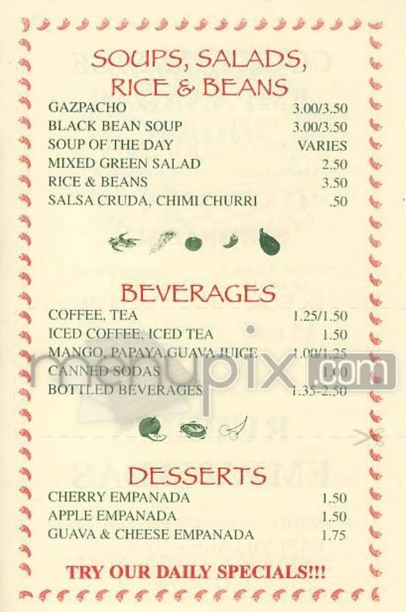 Ruben's Empandadas - New York, NY menu_pic