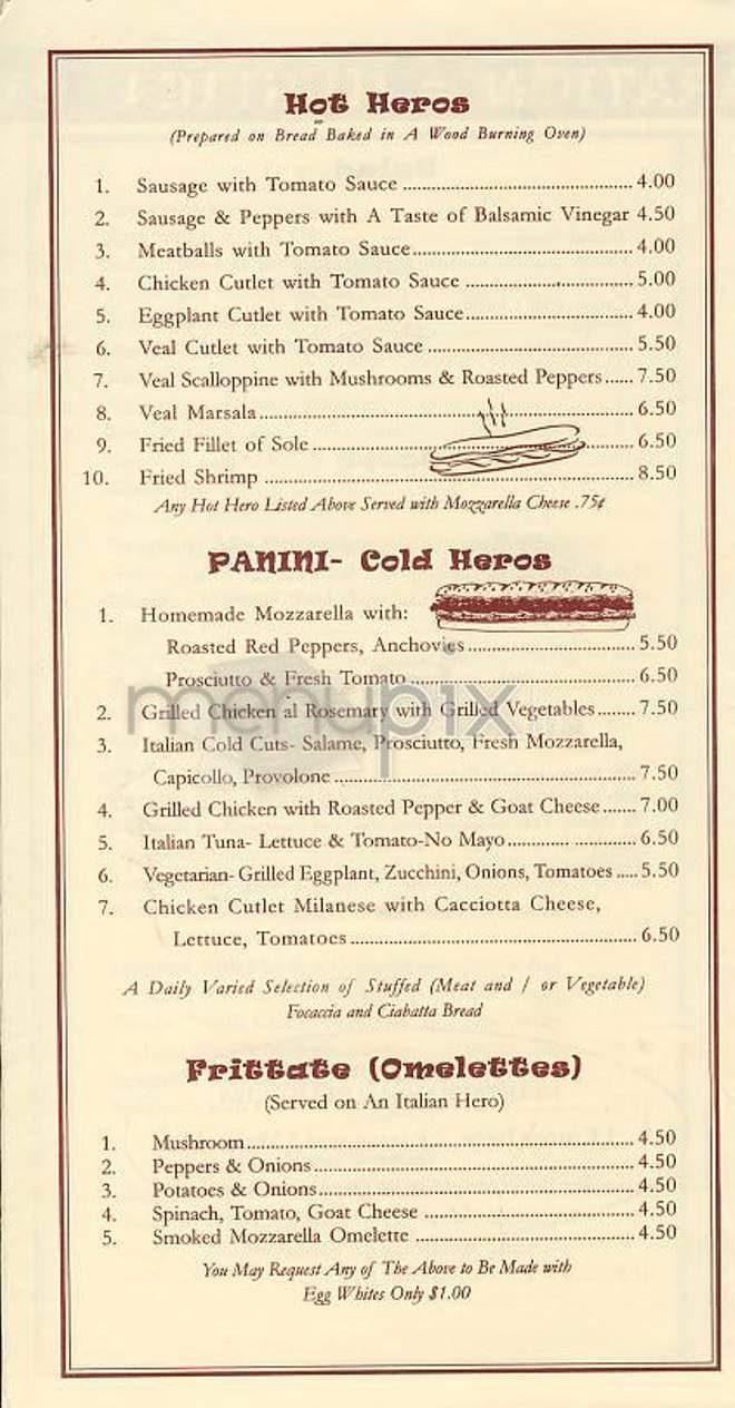 Rustica Trattoria-Pizzeria - New York, NY menu_pic