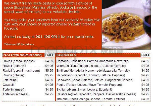 S & A Pasta - Hoboken, NJ menu_pic