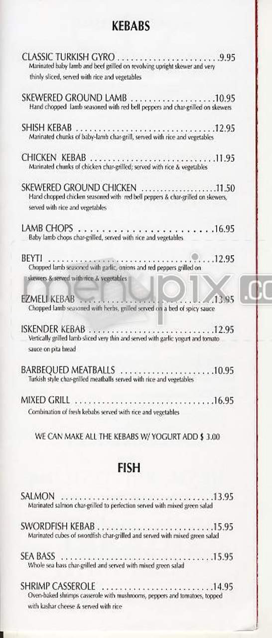 Sahara's - New York, NY menu_pic