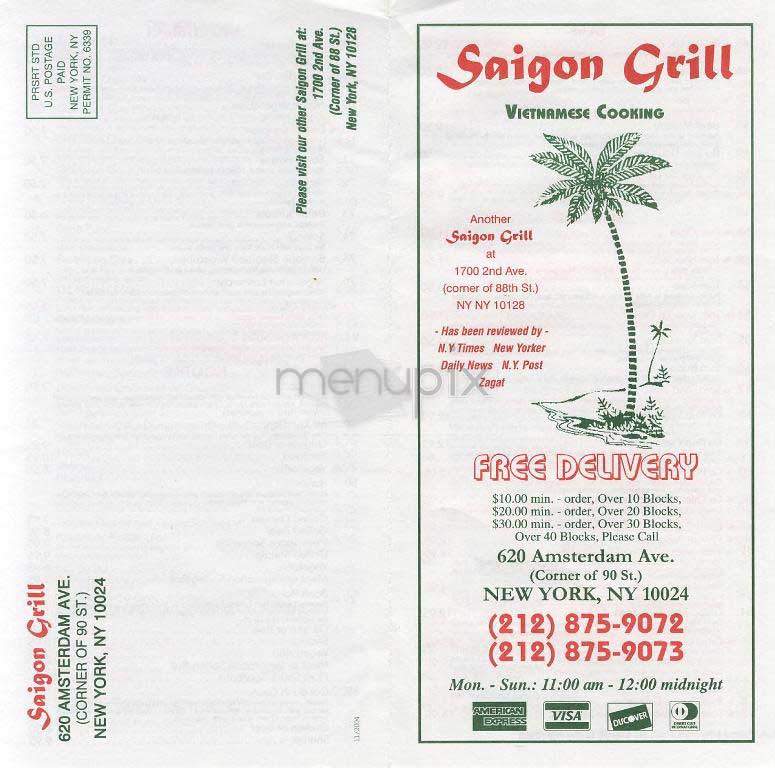 Saigon Grill - New York, NY menu_pic