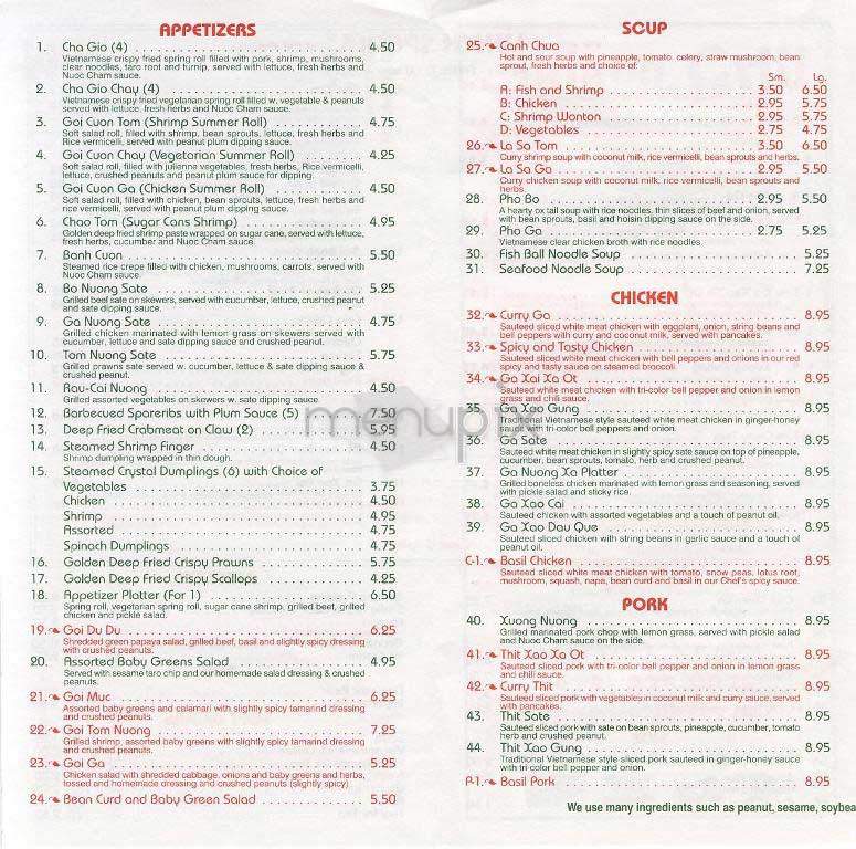 Saigon Grill - New York, NY menu_pic