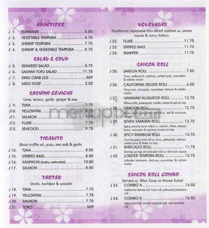 Saigon Grill - New York, NY menu_pic