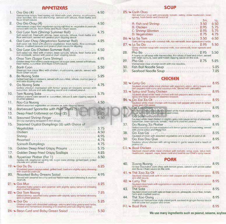 Saigon Grill - New York, NY menu_pic