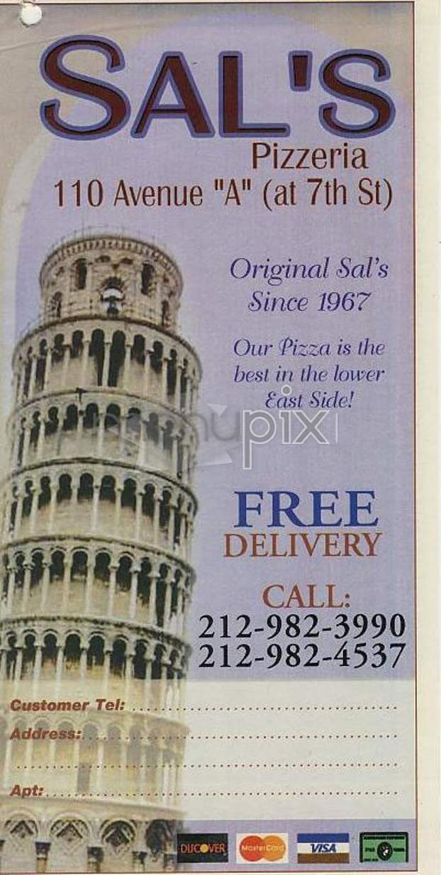Sal's - New York, NY menu_pic